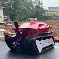 Robot de lutte contre l'incendie intelligent avancé, châssis sur chenilles télécommandé, capacité de charge de 500 kg, vitesse de 5/10 km/h, pièces de machines de construction
