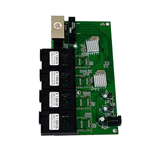 Wanglink Gigabit 4 SC Fibra 2 LAN Ethernet Port Media Converter PCB Board