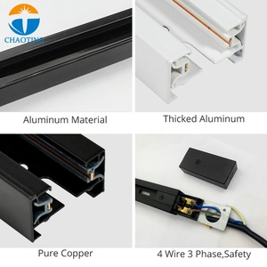 Kit de Suspension de supermarché avec câble noir blanc, 2 mètres, linéaire, simple Circuit, lampes de piste à Led réglables - Product Image 4