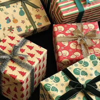 Nouveau Papier Cadeau de Noël en Gros de Luxe Personnalisé avec Logo, pour Bouquets, Fêtes, Rouleau Écologique en Résine Double Face Recyclable