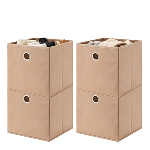 Popular Foldable Fabric Non-Woven Storage Box <b>Large</b>-Capacity Wardrobe Clothing Storage Box Snack Toys Storage <b>Bin</b> - Product Image 1