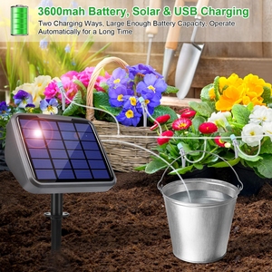 Sistema de <span class=keywords><strong>Riego</strong></span> Automático por Goteo con Energía <span class=keywords><strong>Solar</strong></span>, Temporizador Programable para Jardín, Kit de Sistema de <span class=keywords><strong>Riego</strong></span> por Goteo, Plástico - Product Image 2