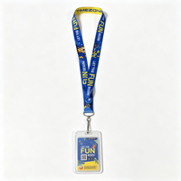 Lanière personnalisée en polyester pour badge d'identification avec porte-badge et mousqueton pour employés de bureau et cartes d'identité professionnelles
