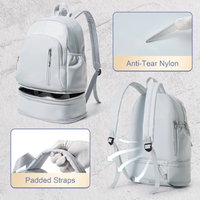 Sac à dos de sport en maille personnalisé unisexe léger en polyester avec compartiment à chaussures, compartiment pour ordinateur et cordon de serrage imperméable
