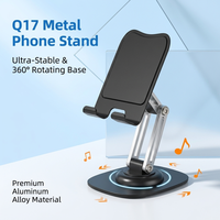 360 °   Support rotatif pour téléphone et tablette |   Base métallique pliable à double axe |   Support de bureau lesté antidérapant |   Support Q17 pour Office Live
