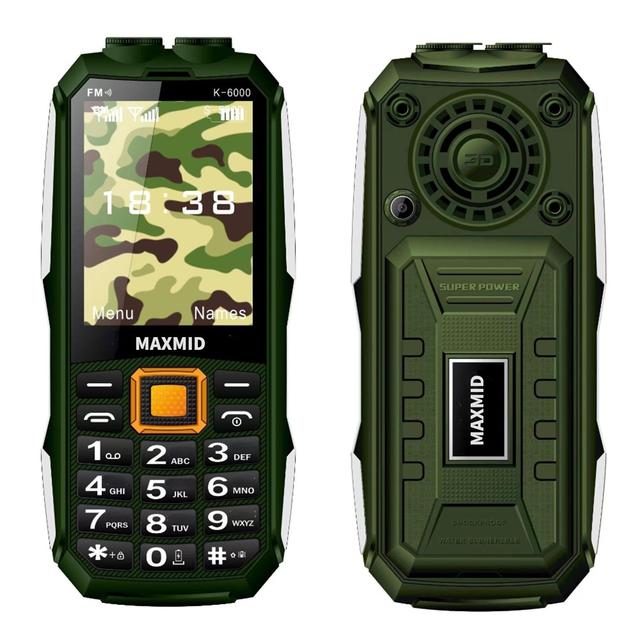 K6000 Keypad Phone 6800mAh Battery 2.8inch with LED Flashlight Students Mini 2G Android Phone Dual SIM