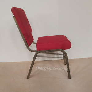Chaise d'église en métal rembourrée et empilable, siège d'auditorium interlock rouge bordeaux, chaise de théâtre rembourrée, en promotion - Product Image 4