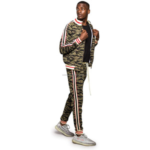 Diseño personalizado de camuflaje con estampado de cuello alto, adornos acanalados personalizados, chándales con cremallera de lana de algodón de alta calidad para hombres - Product Image 4