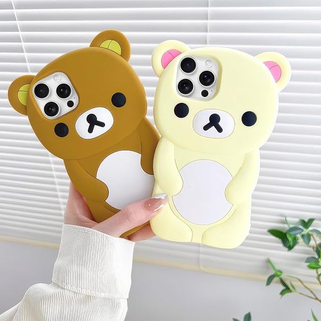Soft Silicone 3D Teddy Bear Phone Case for iPhone 17 Cute Kawaii Cartoon Protective Case for Women Girls Kids Gift Wholesale