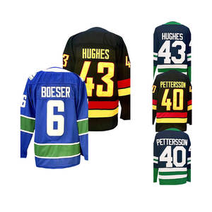 Nuova Maglia da Hockey su Ghiaccio 2026 con Cuciture a Vista, Tutti gli Stili, 43 Quinn Hughes, 40 Elias Pettersson, 6 Brock Boeser, 9 Miller, 10 Bure, 16 Linden - Product Image 5
