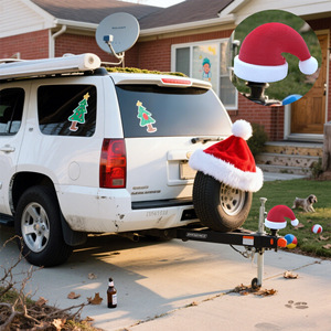 Decoración de Remolque con Gorro de Santa Claus, Accesorio Navideño de Plástico para Coche, Decoración Festiva para Enganche de Remolque - Product Image 1