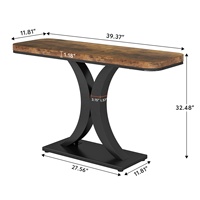 Table console industrielle Tribesigns, table étroite de 40 pouces pour entrée et hall d'entrée avec base géométrique, meubles de salon