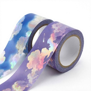 1 Rouleau de Ruban Adhésif Washi Double Face en PET Imperméable, Adhésif Activé par l'Eau, Style Japonais Artistique Minimaliste, à Tirer - Product Image 4