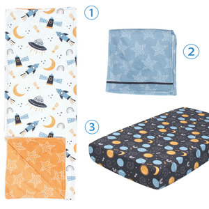 Spazio <span class=keywords><strong>Pianeta</strong></span> Tema 3D Stampato In Cotone Organico Morbido Del Bambino Del Fumetto Presepe Set di Biancheria Da Letto Per Il Ragazzo - Product Image 6