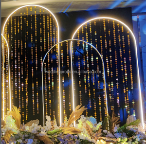 Giá rẻ Wedding party Backdrop trang trí LED Backdrop với Bead Rèm <span class=keywords><strong>Fantasy</strong></span> Backdrop Khung treo đèn chùm - Product Image 4