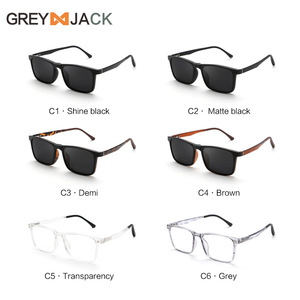 Monture de lunettes magnétique carrée Greyjack 6212 TR90, lunettes de soleil pour homme à monture intégrale avec verres polarisés TAC, protection UV - Product Image 2