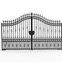 Puerta Corredera Automática de Acero Galvanizado con Recubrimiento en Polvo para Patio, Villa, Apartamento, Escuela