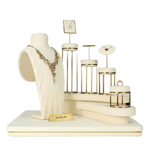 Nuevo Maniquí de Exhibición de Joyería, Soporte de Exhibición de Collares y Colgantes, Soporte Metálico de Alta Gama, Accesorios de Exhibición de Joyería de Microfibra - Product Image 4