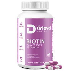 Gélules de Biotine Végétalienne et Peptides de Collagène Durlevel pour la Croissance des Cheveux, l'Énergie et le Soutien Antioxydant des Adultes - 60 Gélules/Bouteille - Product Image 3