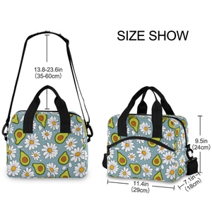 Avocado Patterns Customs logo Two Shoulder Straps Adjustable Large Size Cheap Price Lunch Cooler Bag - Product Image 3