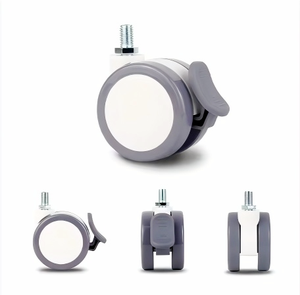 ユニバーサル 2インチ 医療機器用キャスター 静音ダブルホイール ねじ込み式 病院用ベッド・美容機器・浴室・リビングルームに - Product Image 2