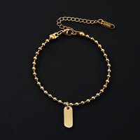 Bracelet chaîne à perles rectangulaires multicolores Ywyougang avec fermoir mousqueton réglable, bijou de poignet personnalisé