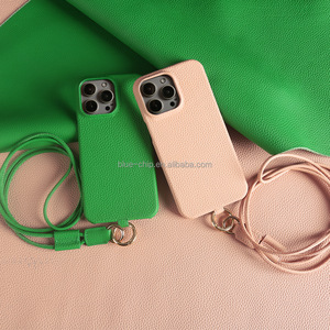 Mobile réel personnalisé nouveautés tendance cellulaire qualité supérieure bandoulière en cuir véritable coques de téléphone pour <span class=keywords><strong>Iphone</strong></span> 16 <span class=keywords><strong>Pro</strong></span> Max - Product Image 4