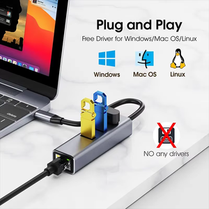 Mindpure Ur002 <span class=keywords><strong>USB</strong></span> 3.0 Để Gigabit RJ45 Ethernet Mạng Bên Ngoài Bộ Chuyển Đổi Hub Cho MacBook Xps Bề Mặt Pro PC Máy Tính Xách Tay Có Dây Cổ - Product Image 4