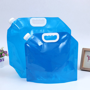 Bolsa de Agua Plegable Portátil para Exteriores, de Gran Capacidad, Grado Alimenticio, PET Engrosado, para Camping, 5L, con Asa y Boquilla - Product Image 1