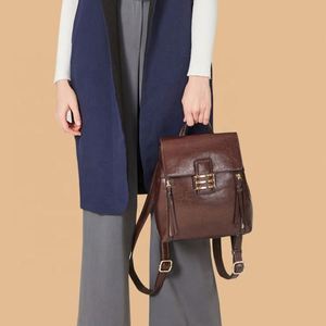 <b>Ladies</b> Genuine Leather Shoulder Bag Multi Function Fashion Women Handbag Casual <b>Backpack</b> - Product Image 5