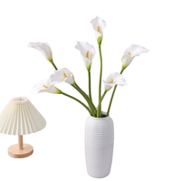 Bunga Calla Lily PU Berkualitas Tinggi A-1900 dengan Tangkai Panjang, Bunga Artifisial untuk Dekorasi Rumah, Hotel, Pernikahan, Hari Valentine, dan Centerpiece