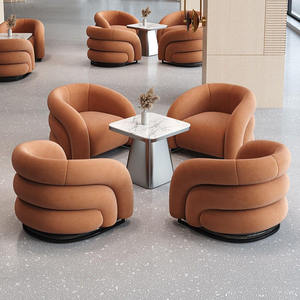 Single Cream Style Fabric <b>Sofa</b> Chair with <b>Sponge</b> Fill Small Apartment Suitable <b>for</b> Living Room or Clothing Store Rest Area - Product Image 5