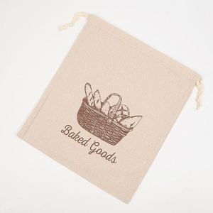 Sac à pain en coton, sac de rangement pour boulangerie, sac anti-poussière réutilisable, sac alimentaire en toile de coton naturel, pochette à cordon pour l'emballage - Product Image 3