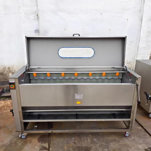 Elektrikli otomatik meyve soyma makinesi patates Taro zencefil tatlı patates için denizhıyarı yıkama silindiri fırçalama yapılan meyve - Product Image 6