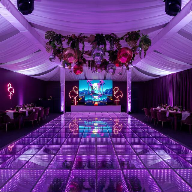 Luxury Interactive LED Dance Floor With Light Tiles Sensor and Pressure Sensitive Glass Screen Complete Video Presentation