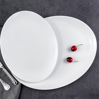 Assiettes plates rondes blanches en céramique PITO pour restaurant, vaisselle, ensembles de vaisselle, assiettes en porcelaine blanche