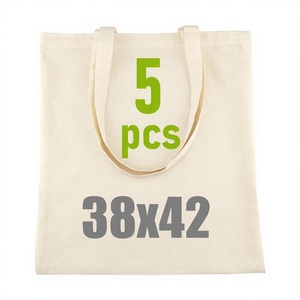 Sacs de courses réutilisables en toile de coton avec logo personnalisé et motif lettres, prix d'usine, pour usage quotidien, 30x38 - Product Image 2