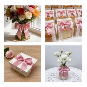 Ruban en satin <span class=keywords><strong>rose</strong></span> clair de 3 pouces, auto-adhésif, nœud papillon, écologique, durable, pour la Saint-Valentin, mariage, flacon de <span class=keywords><strong>parfum</strong></span> en verre - Product Image 6