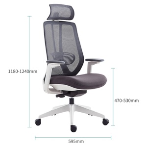 Silla de Oficina Ergonómica Moderna con Respaldo Alto de Malla, Soporte Lumbar, Reposacabezas y Reposapiés Ajustables, Ruedas de PU, para Largas Jornadas de Trabajo - Product Image 4