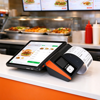 Système de caisse enregistreuse Android 11 pouces avec imprimante thermique intégrée, lecteur de codes-barres, NFC et double SIM 4G
