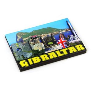 Aimant de réfrigérateur en MDF personnalisé en forme de Gibraltar, aimant de réfrigérateur souvenir en bois - Product Image 3