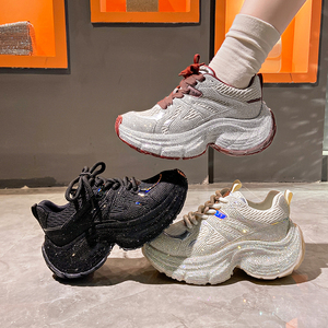 OEM Baskets à semelle <span class=keywords><strong>compensée</strong></span> à talons cachés pour femmes Chaussures de marche décontractées à semelle épaisse pour femmes Baskets tendance Mujer - Product Image 1