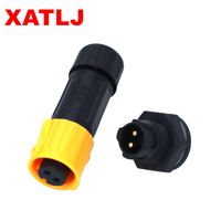 Adaptateur automobile étanche IP68 XATLJ M12, prise mâle 2+4, câble à montage sur panneau, contact en laiton 5A/10A, boîtier PC/Nylon