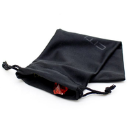 Pochette à lunettes en velours avec cordon de serrage, logo personnalisé, sac de rangement portable pour lunettes de soleil