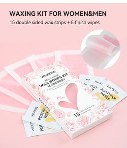 En stock Kit de bandes de cire froide Waxkiss à l'aloe vera pour l'épilation, vente en gros, pour les zones du bikini et des jambes - Product Image 4