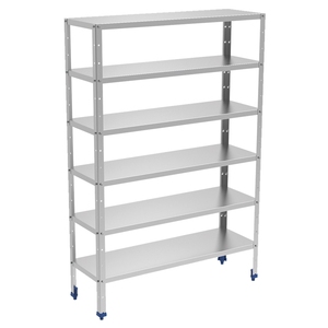 Estanterías de acero inoxidable de 6 niveles con estantes lisos 1000x500x1750mm EURAST 38006024 - Product Image 1