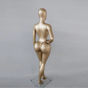 หุ่นโชว์เสื้อผ้าผู้หญิงแบบเต็มตัว ยืน ทรงสวย อกใหญ่ สะโพกใหญ่ หัวโค้งมน แขนโค้งมน สีทอง - Product Image 5