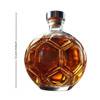Nouvelles Bouteilles à Whisky en Verre Transparent en Forme de Ballon de Football 2026, Carafes de 300 ml pour les Amateurs de Whisky, Hommes, Pères, Maris