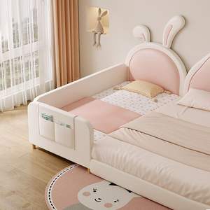 Letto <span class=keywords><strong>per</strong></span> Bambine Design Principessa, Letto Piccolo Allargato con Sponda di Sicurezza, Design Moderno <span class=keywords><strong>per</strong></span> Camera da Letto e Soggiorno - Product Image 5