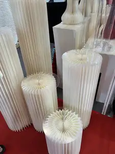 E67 Wedding Props Cylindrical Fold Paper Dessert Table Birthday Decoration Wedding Party Dessert Table